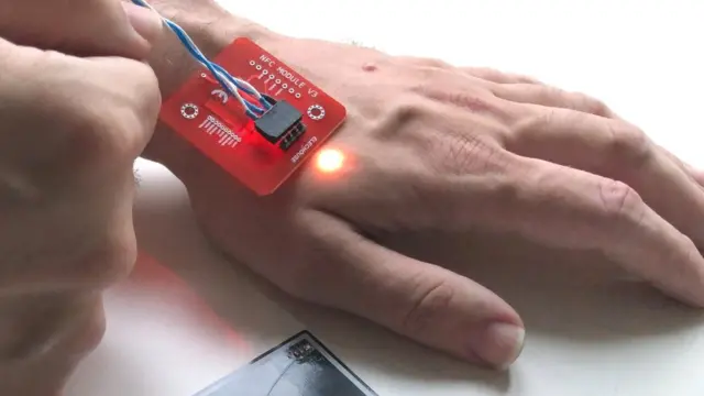 Implantable / wearable NFC chip module